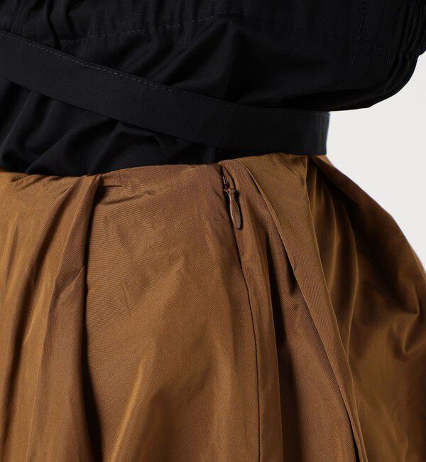 DES PRES「マイクロシルクタフタ ボリュームタックフレアスカート」|フレア|