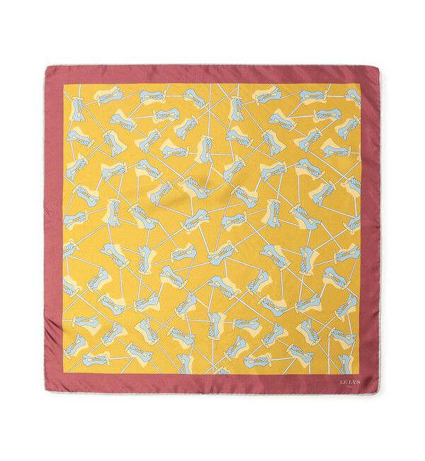 TOMORROWLAND GOODS「LE LYS シルクプリントスカーフ」|バンダナ・スカーフ|46 イエロー系