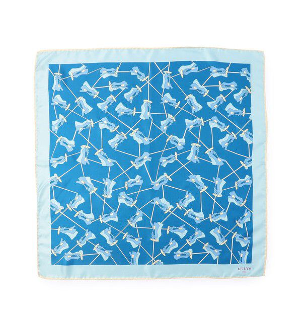 TOMORROWLAND GOODS「LE LYS シルクプリントスカーフ」|バンダナ・スカーフ|64 ブルー系