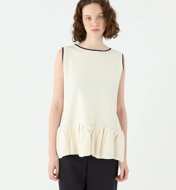 Ballsey「ミラノリブ タックヘムノースリーブプルオーバー」|ニット・セーター|