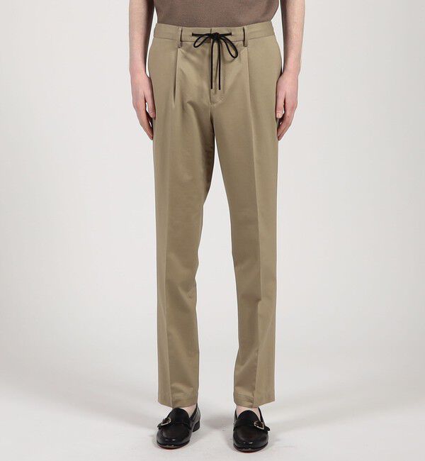 TOMORROWLAND MENS「コットンポリエステル ストレッチツイル 1プリーツイージースラックス」|スラックス|