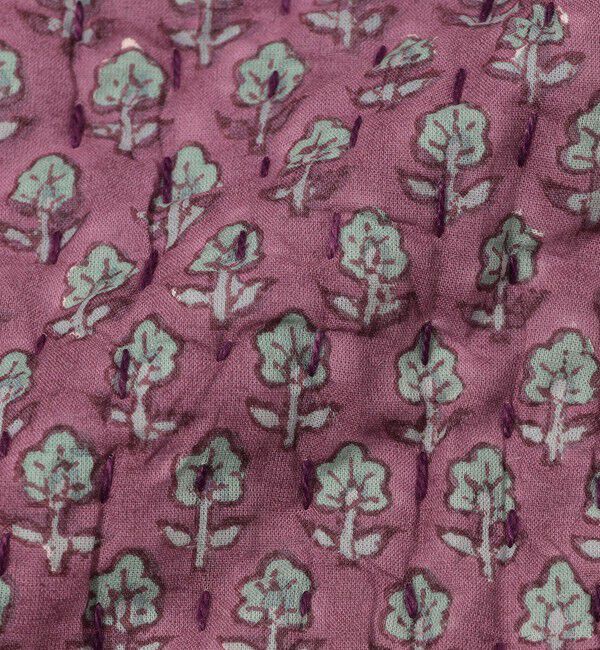 TOMORROWLAND HOME「ブロックプリントキルト マルチカバー L」|ブランケット|