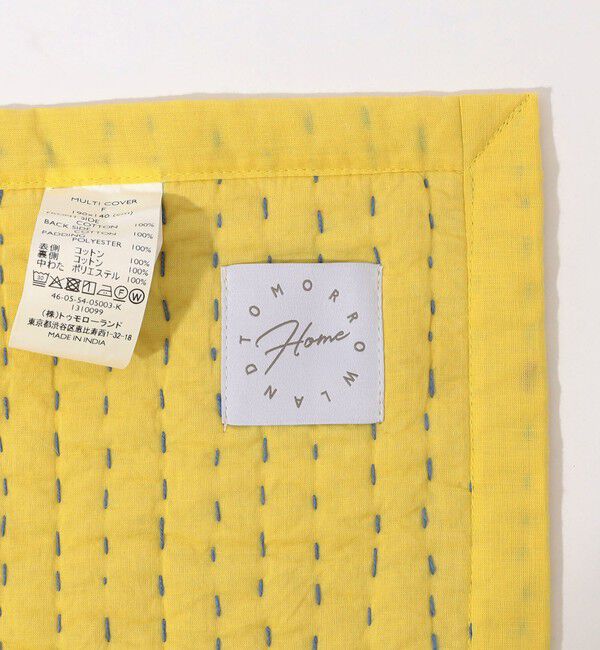 TOMORROWLAND HOME「ブロックプリントキルト マルチカバー L」|ブランケット|