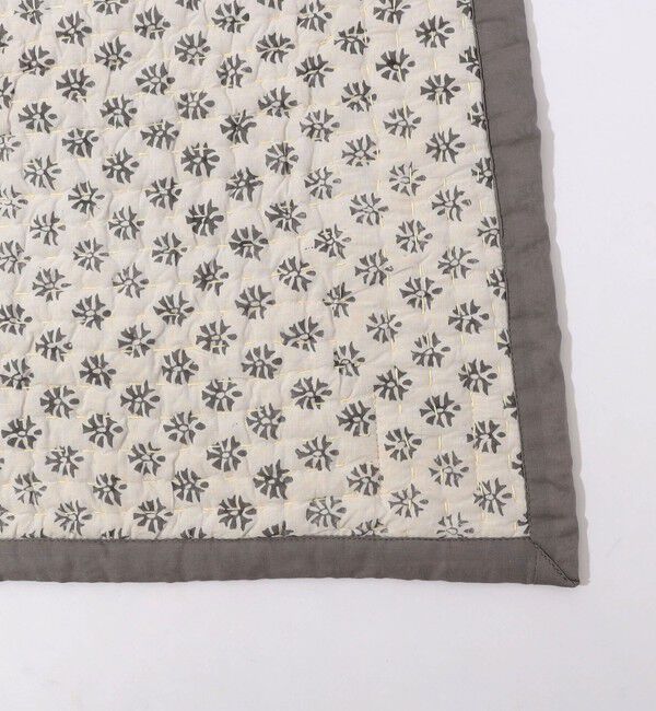 TOMORROWLAND HOME「ブロックプリントキルト マルチカバー L」|ブランケット|