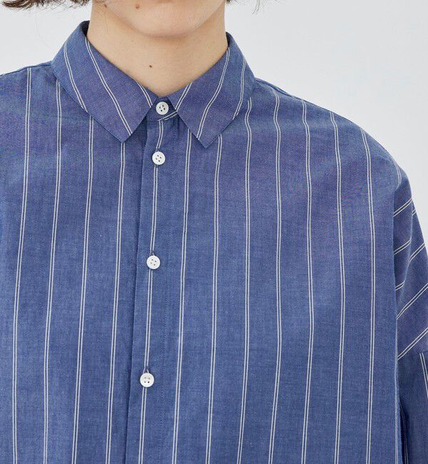 GALERIE VIE「ストライプブロード アジャストスリーブシャツ」|シャツ・ブラウス|
