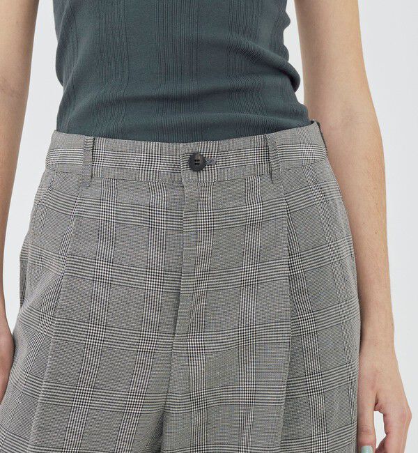 GALERIE VIE「リネンキュプラシルクコンパクト タックパンツ」|その他|