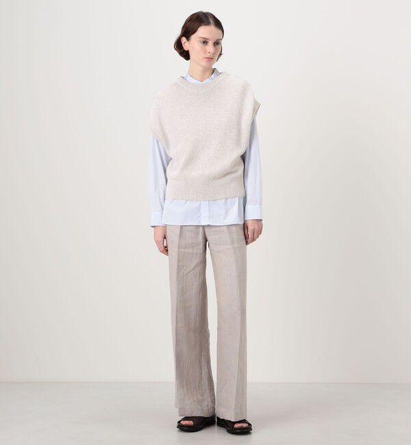 GALERIE VIE「フィッシャーマンズリブ クルーネックベスト」|ベスト・ジレ|