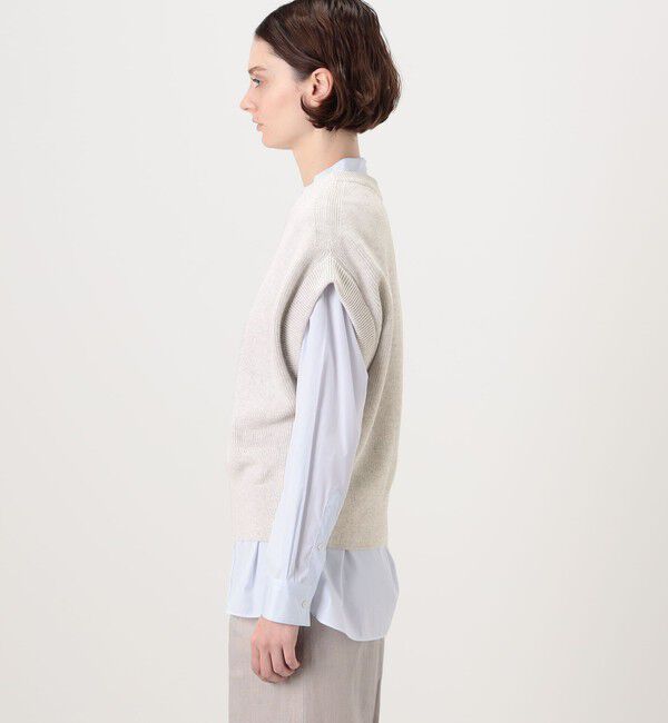 GALERIE VIE「フィッシャーマンズリブ クルーネックベスト」|ベスト・ジレ|