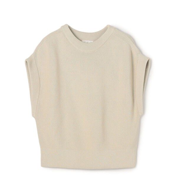 GALERIE VIE「フィッシャーマンズリブ クルーネックベスト」|ベスト・ジレ|43 ベージュ