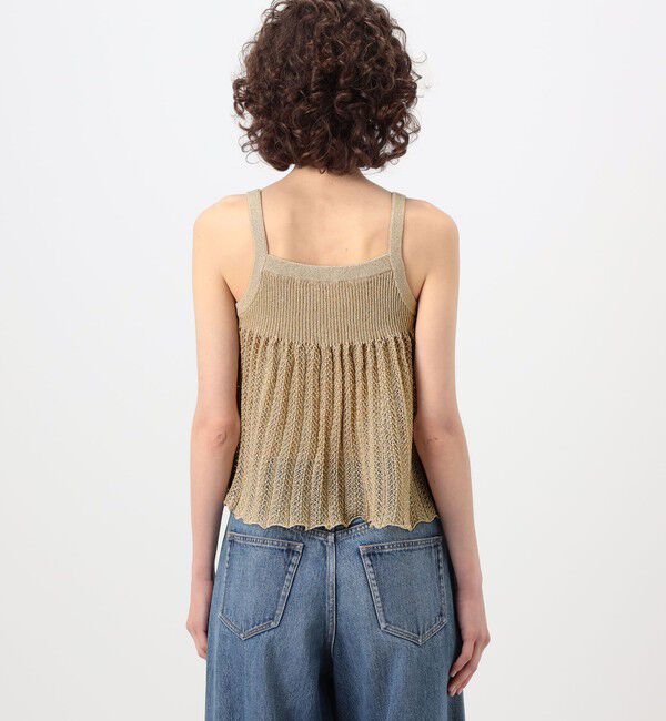 MACPHEE「レーシーラメ フレアキャミソール」|キャミソール|