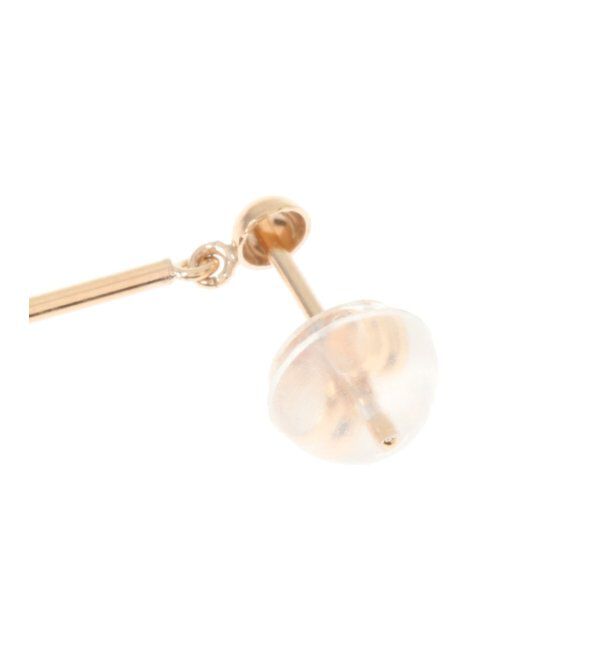  「K10・カルセドニー スクエアストーン ピアス(両耳)」|ピアス|