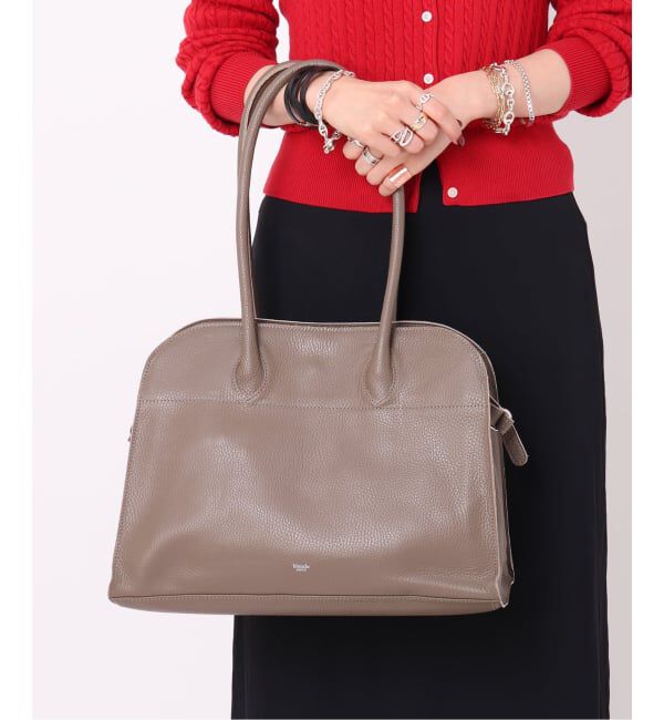  「【blancle/ ブランクレ】S.LETHER Wide boston」|ボストンバッグ|グレー