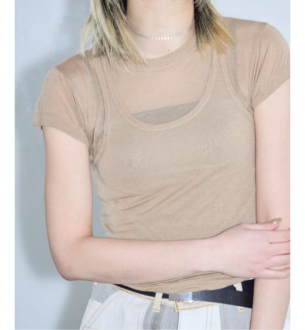  「ASHER LILY TANK L271-J134：タンクトップ」|タンクトップ|ベージュ