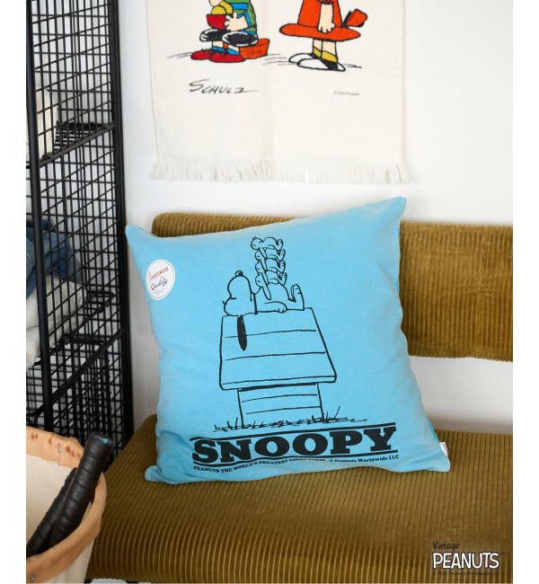 journal standard Furniture「《予約》【PEANUTS&times;SPORTS WEAR by JSF】別注 SWEAT CUSHION　クッションカバー」|クッション・クッションカバー|ブルー