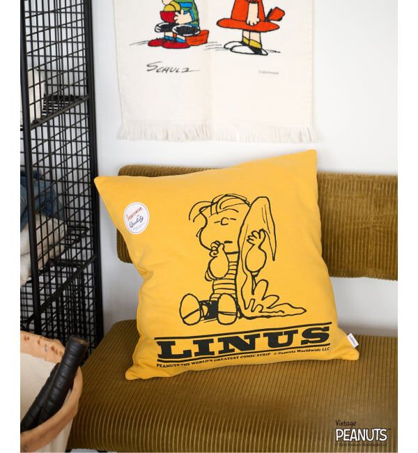 journal standard Furniture「《予約》【PEANUTS&times;SPORTS WEAR by JSF】別注 SWEAT CUSHION　クッションカバー」|クッション・クッションカバー|イエロー