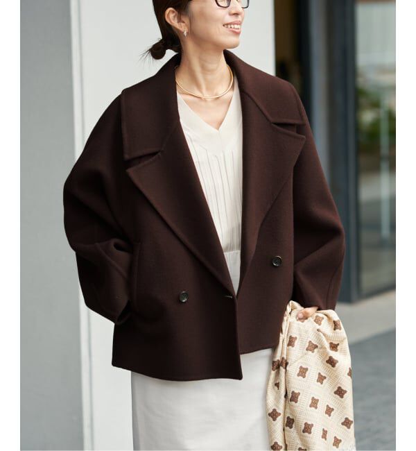 VERMEIL par iena「super120s ビッグショールリバーコート」|その他|ブラウン