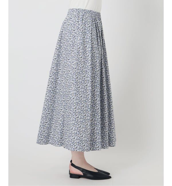 SLOBE IENA「Blue Flowerタックスカート」|スカート|