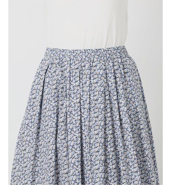 SLOBE IENA「Blue Flowerタックスカート」|スカート|