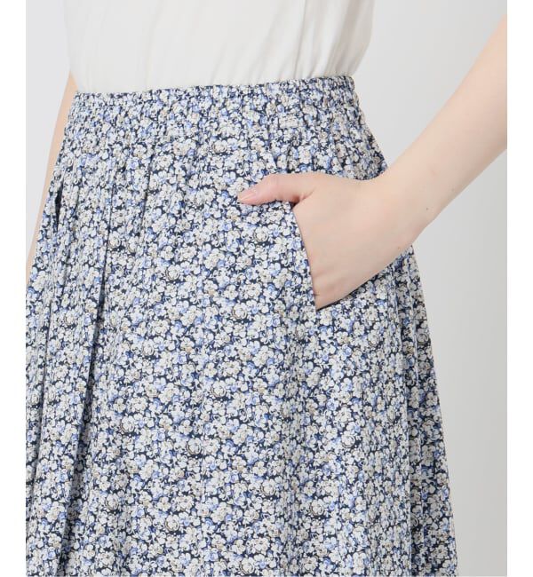 SLOBE IENA「Blue Flowerタックスカート」|スカート|