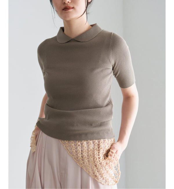 IENA「ECO SPLASH襟付きプルオーバー」|ニット・セーター|