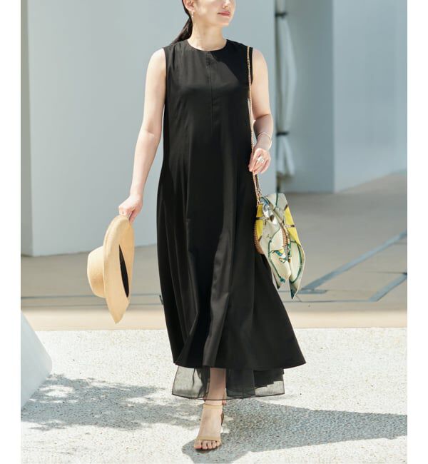 VERMEIL par iena「《予約》Panel Flow Dress」|ワンピース|ブラック