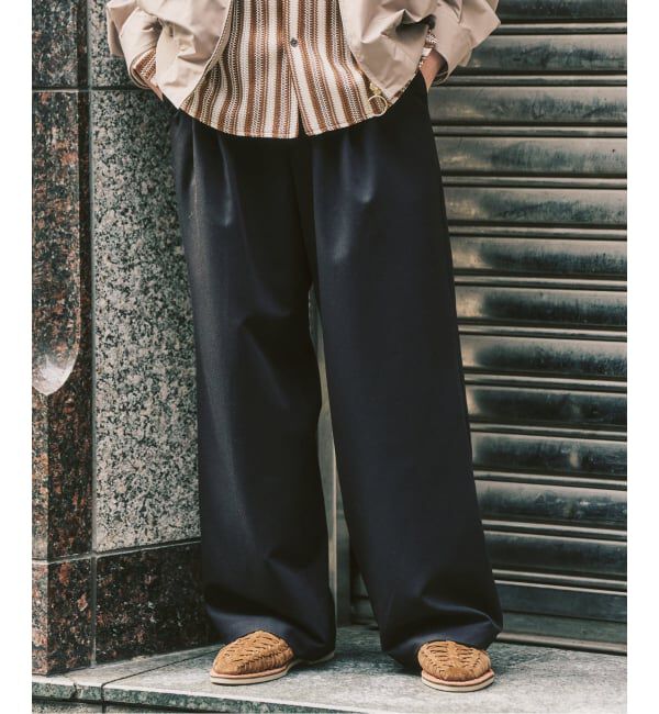 417 EDIFICE「〈追加予約〉TR ワイドイージーパンツ」|スラックス|ブラック