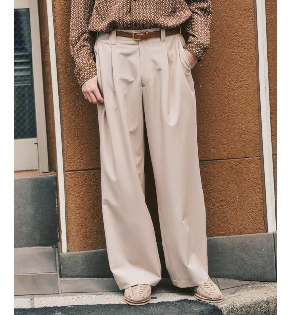 417 EDIFICE「〈追加予約〉TR ワイドイージーパンツ」|スラックス|ベージュ