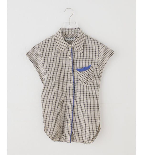 PULP「OPEN YY / オープン ワイワイ Woven COLOR BLOCK WIRE SHIRT」|シャツ・ブラウス|ベージュ
