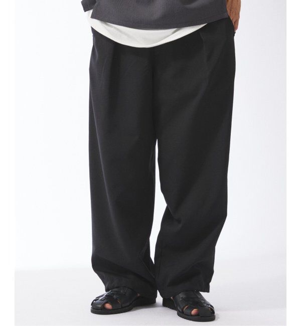 JOURNAL STANDARD relume「トロピカルポリ オーバー パンツ」|スラックス|ブラック