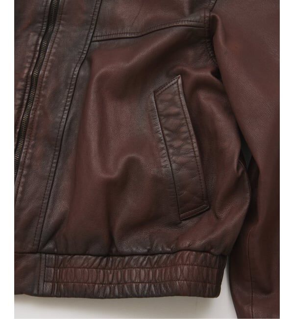 JOURNAL STANDARD「ゴート レザー エイジング ダッド ブルゾン」|ライダースジャケット|