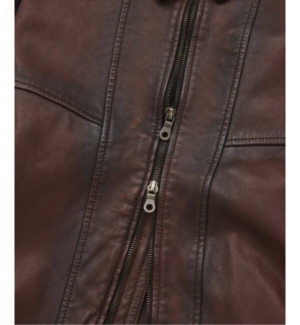 JOURNAL STANDARD「ゴート レザー エイジング ダッド ブルゾン」|ライダースジャケット|