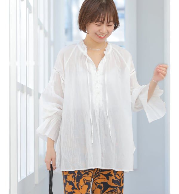 JOURNAL STANDARD relume「コットンボイルクリンクルタックフリルプルオーバー」|シャツ・ブラウス|