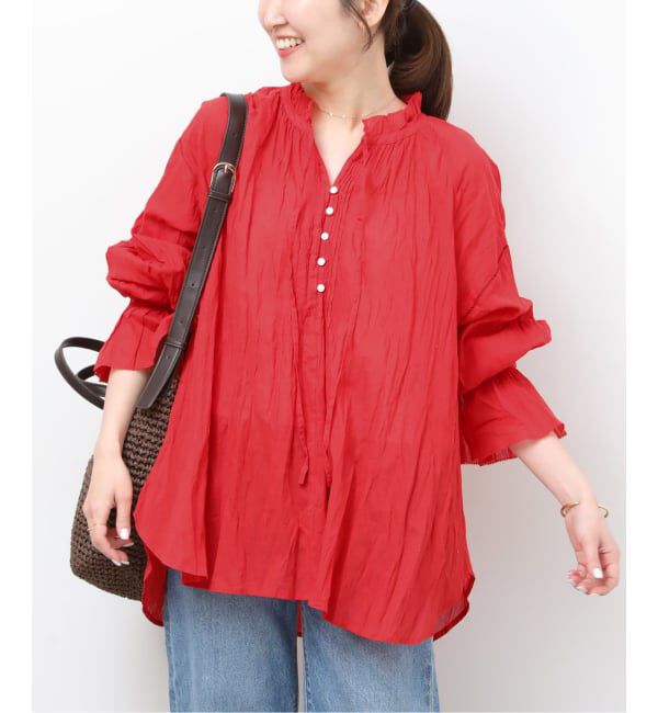 JOURNAL STANDARD relume「コットンボイルクリンクルタックフリルプルオーバー」|シャツ・ブラウス|