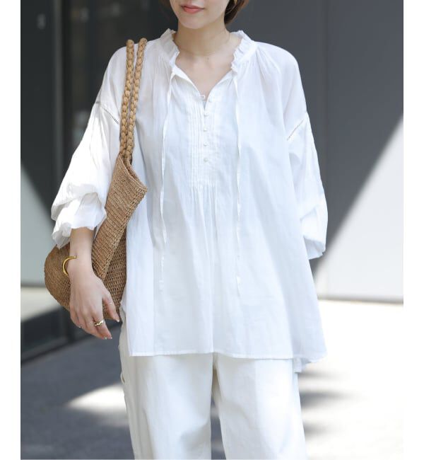 JOURNAL STANDARD relume「コットンボイルクリンクルタックフリルプルオーバー」|シャツ・ブラウス|ホワイト