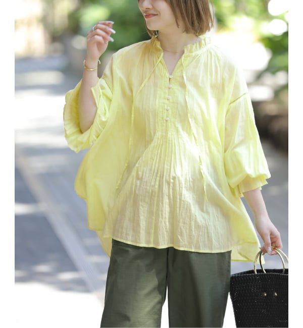 JOURNAL STANDARD relume「コットンボイルクリンクルタックフリルプルオーバー」|シャツ・ブラウス|イエロー A