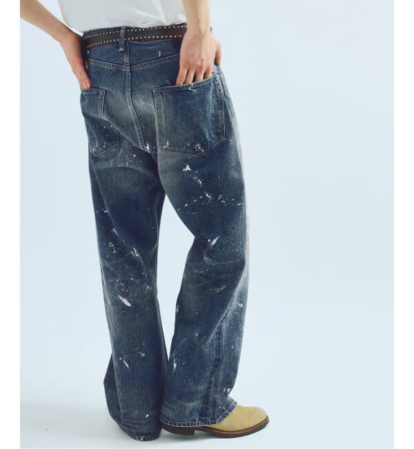 J.S.Homestead「J.S.Homestead / エイジングデニム ワイド 5ポケ ペイント」|デニム|