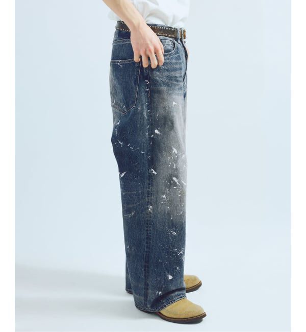 J.S.Homestead「J.S.Homestead / エイジングデニム ワイド 5ポケ ペイント」|デニム|