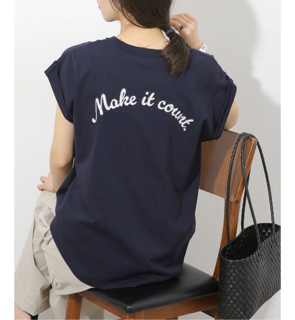 JOURNAL STANDARD relume「《予約》刺繍ロゴフレンチTEE」|Tシャツ・カットソー|ネイビー