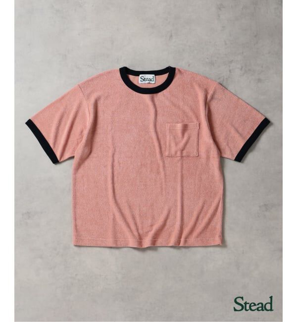 J.S.Homestead「《予約》Stead / パイル リンガー ワイド ポケット Tシャツ」|Tシャツ・カットソー|ピンク