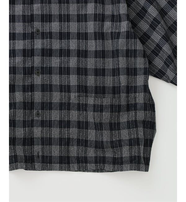 J.S.Homestead「《予約》J.S.Homestead / ブークレ チェック リラックス オープン カラー シャツ」|シャツ・ブラウス|