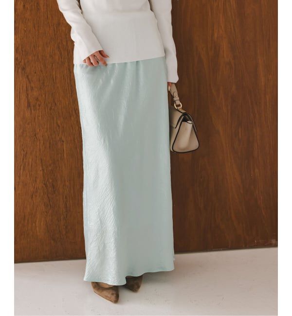 NOBLE「《セットアップ対応》リンクルサテンナローAラインスカート」|スカート|