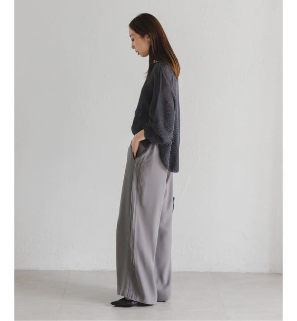 NOBLE「サイドラインピンタックパンツ」|スラックス|