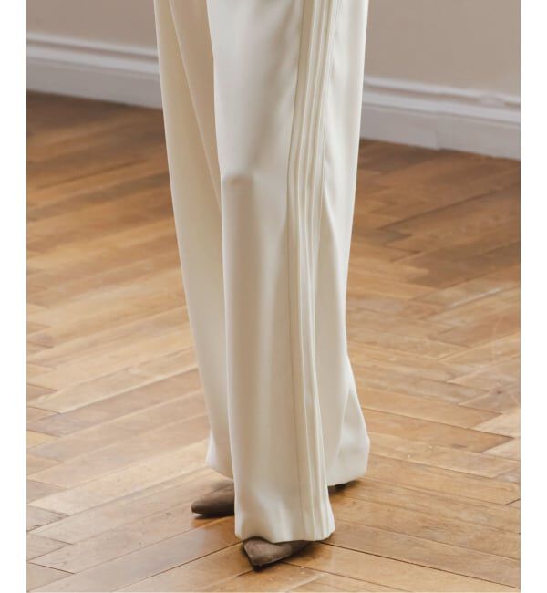 NOBLE「サイドラインピンタックパンツ」|スラックス|