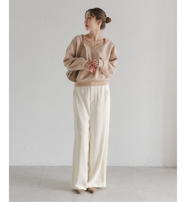 NOBLE「サイドラインピンタックパンツ」|スラックス|