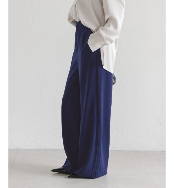 NOBLE「サイドラインピンタックパンツ」|スラックス|