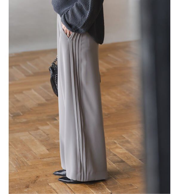 NOBLE「サイドラインピンタックパンツ」|スラックス|