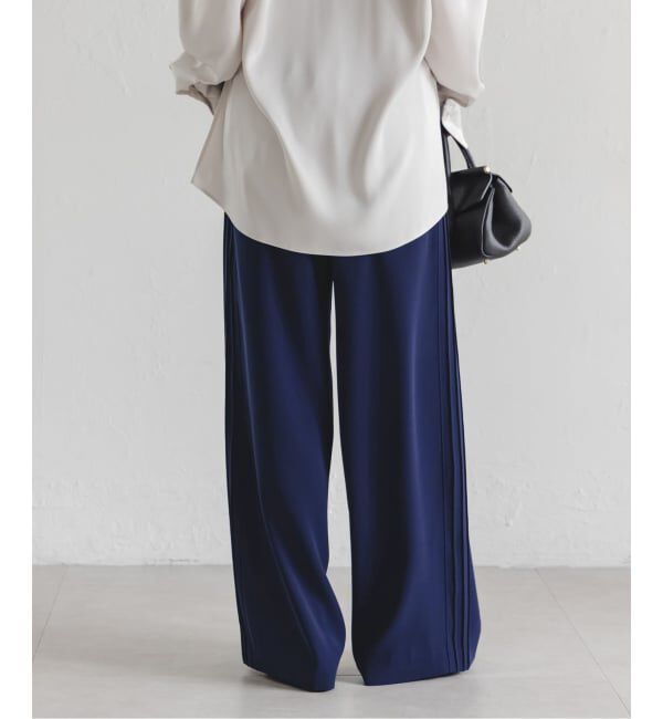 NOBLE「サイドラインピンタックパンツ」|スラックス|