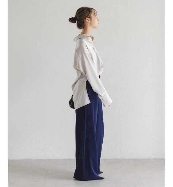 NOBLE「サイドラインピンタックパンツ」|スラックス|