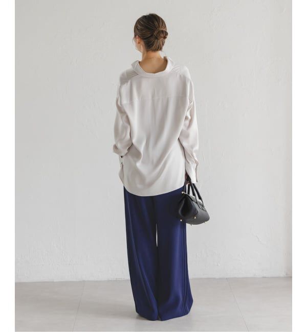 NOBLE「サイドラインピンタックパンツ」|スラックス|