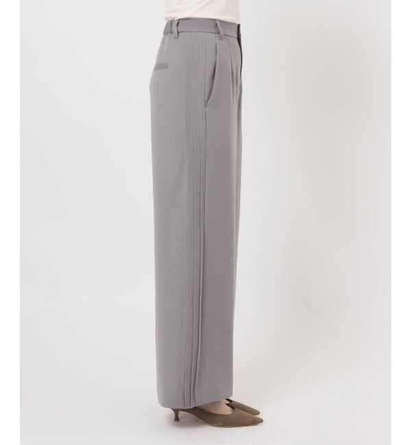 NOBLE「サイドラインピンタックパンツ」|スラックス|